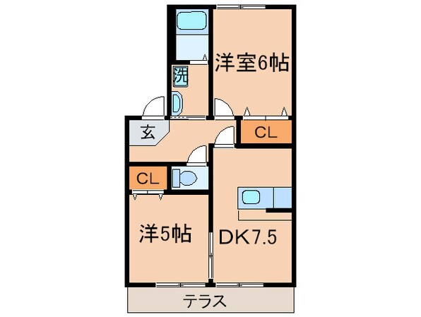 クレッシェンド黒崎公園横 Ｂ棟の物件間取画像